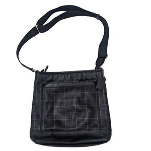 Coach‎ Black Tattersall Leather Tech Messenger Crossbody Bag F71757